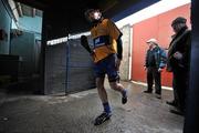 21 February 2010; Clare captain Brian O'Connell leads his team out for the second half. Allianz GAA Hurling National League, Division 2 Round 1, Clare v Down. Cusack Park, Ennis, Co. Clare. Picture credit: Diarmuid Greene / SPORTSFILE