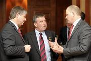 24 February 2010; Basil McCrea, MLA, left, Tom Daly, Ulster GAA President, centre, and Trevor Ringland, former Irish rugby international, at a Ulster Council GAA reception at Stormont to mark the end of Tom Daly's Presidency of Ulster Council GAA. Long Gallery, Parliament Buildings, Stormont, Belfast, Co. Antrim. Picture credit: Oliver McVeigh / SPORTSFILE