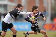 25 February 2010; Gary Clarkin, Terenure College, in action against Jack Briody, Newbridge College. Leinster Schools Junior Cup Quarter-Final, Newbridge College v Terenure College, Donnybrook Stadium, Donnybrook, Dublin. Picture credit: Pat Murphy / SPORTSFILE