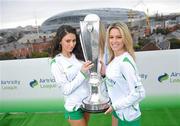 26 February 2010; Models Jenny Lee Masterson, right, and Georgia Salpa at the launch of 2010 Airtricity League. D4 Berkely Hotel, Ballsbridge, Dublin. Picture credit: David Maher / SPORTSFILE