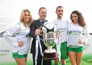 26 February 2010; Airtricity Managing Director Kevin Greenhorn with Mark McNulty, Cork City, and models Jenny Lee Masterson, left, and Georgia Salpa at the launch of 2010 Airtricity League. D4 Berkely Hotel, Ballsbridge, Dublin. Picture credit: David Maher / SPORTSFILE