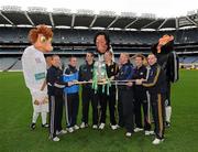 26 February 2010; GAA Stars, from left, Ollie Canning, Galway, David O'Callaghan, Dublin, Neill McManus, Antrim, Henry Shefflin, Kilkenny, John Mullane, Waterford, Ben O'Connor, Cork, and Eoin Kelly, Tipperary, with the Liam MacCarthy Cup at the announcement of a new partnership with Centra and its 558 retail partners. Centra have been confirmed as an official sponsor of the GAA Hurling All-Ireland Championship. Croke Park, Dublin. Picture credit: Ray McManus / SPORTSFILE