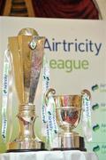 26 February 2010; General view of the Premier and 1st Division trophies at the launch of 2010 Airtricity League. D4 Berkely Hotel, Ballsbridge, Dublin. Picture credit: David Maher / SPORTSFILE