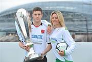 26 February 2010; Steven Maher, Dundalk, with model Jenny Lee Masterson at the launch of 2010 Airtricity Premier Division. D4 Berkely Hotel, Ballsbridge, Dublin. Picture credit: David Maher / SPORTSFILE