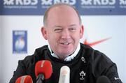 26 February 2010; Ireland head coach Declan Kidney speaking during a squad press conference ahead of their RBS Six Nations Rugby Championship match against England on Saturday. Twickenham Stadium, Twickenham, London. Picture credit: Brendan Moran / SPORTSFILE