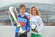 26 February 2010; Greg Bolger, UCD, with model Jenny Lee Masterson at the launch of 2010 Airtricity Preimer Division. D4 Berkely Hotel, Ballsbridge, Dublin. Picture credit: David Maher / SPORTSFILE