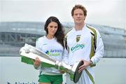 26 February 2010; Steven Paisley, Sporting Fingal, with model Georgia Salpa at the launch of 2010 Airtricity Preimer Division. D4 Berkely Hotel, Ballsbridge, Dublin. Picture credit: David Maher / SPORTSFILE