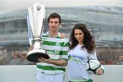 26 February 2010; Craig Sives, Shamrock Rovers, with model Georgia Salpa at the launch of 2010 Airtricity Premier Division. D4 Berkely Hotel, Ballsbridge, Dublin. Picture credit: David Maher / SPORTSFILE