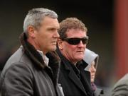 27 February 2010; Ricky Nixon, Managing Director of Flying Start, right, and Michael Nettlefold, Chief Executive Officer of the St. Kilda Football Club, watch the game. Ulster Bank Sigerson Cup Final, Dublin City University v University College Cork, Leixlip GAA Club, Leixlip, Co. Kildare. Picture credit: Pat Murphy / SPORTSFILE