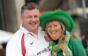 27 February 2010; England fan Sean Kennelly, from Oxford, with Ireland fan Margaret Hayes, from Ballybunion, Co. Kerry, at the game. RBS Six Nations Rugby Championship, England v Ireland, Twickenham Stadium, Twickenham, London, England. Picture credit: Brendan Moran / SPORTSFILE
