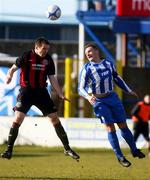 27 February 2010; Mark Rossitter, Bohemians, in action against Jody Tolan, Coleraine. Setanta Cup, Bohemians v Coleraine, The Showgrounds, Coleraine, Co. Derry. Picture credit: Colm O'Reilly / SPORTSFILE