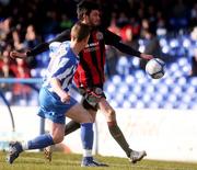 27 February 2010; Killian Brennan, Bohemians, in action against Aaron Canning, Coleraine. Setanta Cup, Bohemians v Coleraine, The Showgrounds, Coleraine, Co. Derry. Picture credit: Colm O'Reilly / SPORTSFILE