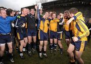 27 February 2010; The DCU players celebrate with the Sigerson Cup. Ulster Bank Sigerson Cup Final, Dublin City University v University College Cork, Leixlip GAA Club, Leixlip, Co. Kildare. Picture credit: Pat Murphy / SPORTSFILE