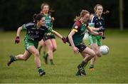 12 March 2016; Elisha Donnelly, St Ronan's College Lurgan, Armagh, in action against Julia Cahill, Scoil Chríost Rí, Portlaoise. Lidl All Ireland Junior A Post Primary Schools Championship Final 2016, Scoil Chríost Rí, Portaoise, v St Ronan's College Lurgan, Armagh. Park Oliver Plunketts, Drogheda, Co. Louth. Picture credit: Oliver McVeigh / SPORTSFILE