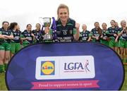 12 March 2016; Captain Emma Lawlor, Scoil Chríost Rí, Portlaoise, with the cup after the game. Lidl All Ireland Junior A Post Primary Schools Championship Final 2016, Scoil Chríost Rí, Portaoise, v St Ronan's College Lurgan, Armagh. Park Oliver Plunketts, Drogheda, Co. Louth. Picture credit: Oliver McVeigh / SPORTSFILE