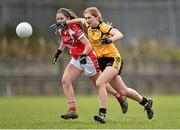 12 March 2016; Aine O'Brien, Scoil Phobail Sliabh Luachra, Rathmore, Kerry, in action against Ciara Healy, Mercy S.S. Ballymahon, Longford. Lidl All Ireland Junior C Post Primary Schools Championship Final 2016, Mercy S.S. Ballymahon, Longford v Scoil Phobail Sliabh Luachra, Rathmore, Kerry. MacDonagh Park, Nenagh, Tipperary. Picture credit: Matt Browne / SPORTSFILE