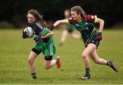 12 March 2016; Amy Byrne, Scoil Chríost Rí, Portlaoise, in action against Clodagh Robinson, St Ronan's College Lurgan, Armagh. Lidl All Ireland Junior A Post Primary Schools Championship Final 2016, Scoil Chríost Rí, Portaoise, v St Ronan's College Lurgan, Armagh. Park Oliver Plunketts, Drogheda, Co. Louth. Picture credit: Oliver McVeigh / SPORTSFILE