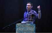 12 March 2016; Former Olympic and Irish interBLÉ National Track and field athlete David Gillick during his Challenges & Success presentation at the Sporting Excellence Conference in the Breaffy House Resort, Castlebar, Mayo. Picture credit: Ray McManus / SPORTSFILE