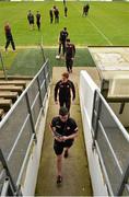 13 March 2016; Tyrone players return to their dressing room after taking a look at the pitch ahead of the game. Allianz Football League, Division 2, Round 5, Meath v Tyrone. Páirc Táilteann, Navan, Co. Meath. Picture credit: Ramsey Cardy / SPORTSFILE