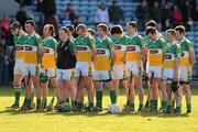 21 February 2010; Members of the Offaly team stand for the National Anthem. Allianz GAA Hurling National League Division 1 Round 1, Cork v Offaly. Pairc Ui Chaoimh, Cork. Picture credit: Ray McManus / SPORTSFILE