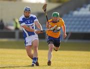 28 February 2010; Shane Dollard, Laois, in action against Diarmuid McMahon, Clare. Allianz GAA Hurling National League Division 2 Round 2, Laois v Clare, O'Moore Park, Portlaoise, Co. Laois. Picture credit: Pat Murphy / SPORTSFILE