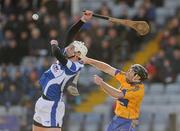 28 February 2010; Neil Foyle, Laois, in action against Pat Vaughan, Clare. Allianz GAA Hurling National League Division 2 Round 2, Laois v Clare, O'Moore Park, Portlaoise, Co. Laois. Picture credit: Pat Murphy / SPORTSFILE