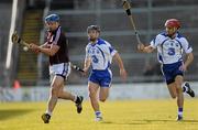 28 February 2010; Iarla Tannin, Galway, in action against Eoin McGrath and Michael Doherty, Waterford. Allianz GAA National Hurling League Division 1 Round 2, Galway v Waterford, Pearse Stadium, Galway. Picture credit: Ray Ryan / SPORTSFILE