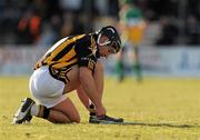 28 February 2010; John Mulhall, Kilkenny, ties his boot lace during the game. Allianz GAA Hurling National League Division 1 Round 2, Kilkenny v Offaly, Nowlan Park, Kilkenny. Picture credit: Ray McManus / SPORTSFILE