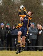 26 February 2010; Bryan Cullen, DCU, in action against Mark Hanratty, NUI Maynooth. Ulster Bank Sigerson Cup Semi-Final, National University of Maynooth v Dublin City University, Pairc na Gael, North Campus, NUI Maynooth, Co. Kildare. Picture credit: Pat Murphy / SPORTSFILE