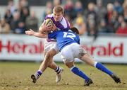 28 February 2010; Garrett O Suilleabhain, Clongowes Wood College, is tackled by Marrice Walsh, St. Mary's College. Leinster Schools Senior Cup Semi-Final, Clongowes Wood College SJ v St. Mary's College, Donnybrook Stadium, Dublin. Picture credit: Brendan Moran / SPORTSFILE