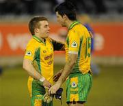 27 February 2010; The Corofin captain Kieran Cooper, right, is comforted by his team-mate Joe Canny after the game. AIB GAA Football All-Ireland Senior Club Championship Semi-Final Refixture, Corofin v St. Gall's, Parnell Park, Dublin. Picture credit: Ray McManus / SPORTSFILE