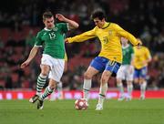 2 March 2010; Kaka, Brazil, in action against Darron Gibson, Republic of Ireland. International Friendly, Republic of Ireland v Brazil, Emirates Stadium, London, England. Picture credit: Stephen McCarthy / SPORTSFILE