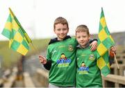 13 March 2016; Meath supporters,  Adam, age 9, left, and Shane Tormey, age 7. Allianz Football League, Division 2, Round 5, Meath v Tyrone. Páirc Táilteann, Navan, Co. Meath. Picture credit: Ramsey Cardy / SPORTSFILE