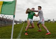 13 March 2016; Donal Lenihan, Meath, is tackled by Cathal McCarron, Tyrone. Allianz Football League, Division 2, Round 5, Meath v Tyrone. Páirc Táilteann, Navan, Co. Meath. Picture credit: Ramsey Cardy / SPORTSFILE