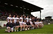 13 March 2016; The Tyrone panel sit for a pre-match photograph. Allianz Football League, Division 2, Round 5, Meath v Tyrone. Páirc Táilteann, Navan, Co. Meath. Picture credit: Ramsey Cardy / SPORTSFILE