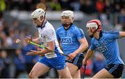 13 March 2016; Shane Bennett, Waterford, in action against Liam Rushe and Cian O'Callaghan, Dublin. Allianz Hurling League, Division 1A, Round 4, Waterford v Dublin. Walsh Park, Waterford. Picture credit: Matt Browne / SPORTSFILE