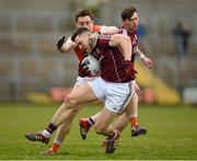13 March 2016; Damien Comer, Galway, in action against Charlie Vernon, Armagh. Allianz Football League, Division 2, Round 5, Armagh v Galway. Athletic Grounds, Armagh. Picture credit: Philip Fitzpatrick / SPORTSFILE