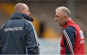 13 March 2016; Monaghan manager Malachy O'Rourke, left, in conversation with Cork manager Peadar Healy after the game. Allianz Football League, Division 1, Round 5, Cork v Monaghan. Páirc Uí Rinn, Cork. Picture credit: Brendan Moran / SPORTSFILE