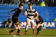 13 March 2016; James McKeown, Belvedere College, is tackled by Joe Murphy, left, and Alan Tynan, Cistercian College Roscrea. Bank of Ireland Leinster Schools Senior Cup Final 2016, Cistercian College Roscrea v Belvedere College. RDS Arena, Ballsbridge, Dublin. Picture credit: Stephen McCarthy / SPORTSFILE