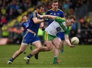 13 March 2016; Eamon Doherty, Donegal, in action against Senan Kilbride, Roscommon. Allianz Football League, Division 1, Round 5, Donegal v Roscommon. O'Donnell Park, Letterkenny, Co. Donegal. Picture credit: Oliver McVeigh / SPORTSFILE