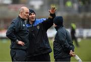 13 March 2016; Fergal O'Donnell, Roscommon joint manager, centre, along Liam McHale, selector, left, with Kevin McStay, Roscommon joint manager. Allianz Football League, Division 1, Round 5, Donegal v Roscommon. O'Donnell Park, Letterkenny, Co. Donegal. Picture credit: Oliver McVeigh / SPORTSFILE