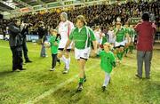 26 February 2010; Ireland Legends captain Shane Byrne leads his side out before the game. The Stuart Mangan Memorial Cup, England Legends v Ireland Legends, The Stoop, Twickenham, London. Picture credit: Brendan Moran / SPORTSFILE