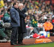 2 March 2010;  Republic of Ireland manager Giovanni Trapattoni, right and assistant manager Marco Tardelli during the closing stages of the game. International Friendly, Republic of Ireland v Brazil, Emirates Stadium, London, England. Picture credit: David Maher / SPORTSFILE