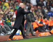 2 March 2010; Republic of Ireland manager Giovanni Trapattoni during the closing stages of the game. International Friendly, Republic of Ireland v Brazil, Emirates Stadium, London, England. Picture credit: David Maher / SPORTSFILE