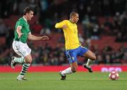 2 March 2010; Felipe Melo, Brazil, in action against Darron Gibson, Republic of Ireland. International Friendly, Republic of Ireland v Brazil, Emirates Stadium, London, England. Picture credit: Stephen McCarthy / SPORTSFILE