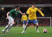 2 March 2010; Kaka, Brazil, in action against Keith Andrews, Republic of Ireland. International Friendly, Republic of Ireland v Brazil, Emirates Stadium, London, England. Picture credit: Stephen McCarthy / SPORTSFILE
