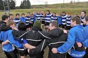 3 March 2010; Rockwell players and coaches gather together in huddle after the game. Avonmore Munster Rugby Schools Senior Cup Semi-Final, Rockwell v Castletroy College, Clanwilliam Park, Tipperary Town, Tipperary. Picture credit: Diarmuid Greene / SPORTSFILE