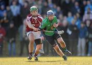 5 March 2010; Conor Cooney, Limerick IT, in action against Caimin Morey, NUI Galway. Ulster Bank Fitzgibbon Cup Semi-Final, National University of Ireland, Galway v Limerick Institute of Technology, Dangan GAA Grounds, Dangan, Co. Galway. Picture credit: Pat Murphy / SPORTSFILE