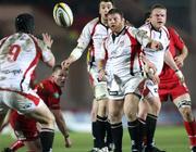 5 March 2010; Ulster's Nigel Brady gets the ball back to team-mate Isaac Boss. Celtic League, Llanelli Scarlets v Ulster, Parc Y Scarlets, Llanelli, Wales. Picture credit: Steve Pope / SPORTSFILE