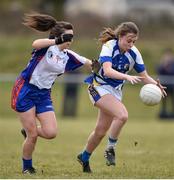 12 March 2016; Aoife D'Arcy, St Patrick's College, in action against Leann Walsh, Mary Immaculate College Limerick. Giles Cup Final 2016 - St Patrick's College, Drumcondra v Mary Immaculate College, Limerick. John Mitchels GAA Club, Tralee, Co. Kerry. Picture credit: Brendan Moran / SPORTSFILE